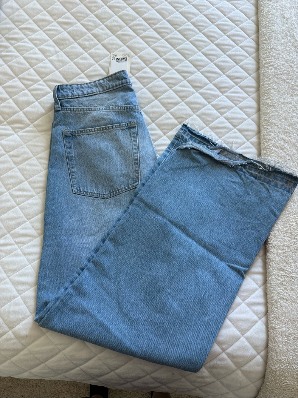 H&M Light Blue High-Waist Straight Leg Jeans